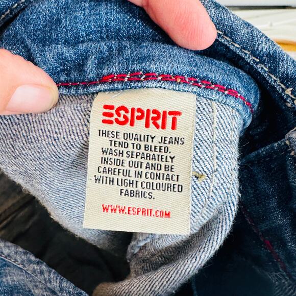 Vintage Esprit Denim A-Line Skirt Size Approx 12 Y2K Style Grunge Jean Skirt - Picture 3 of 10